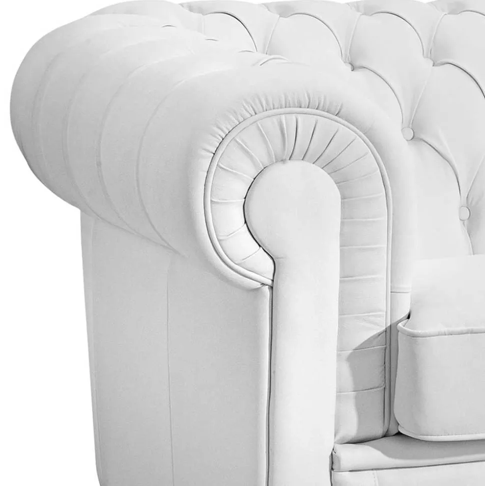 3er Ledersofa im Chesterfield Look - Dossera