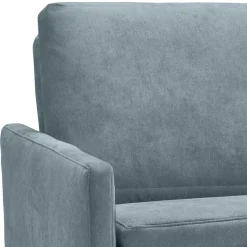 3er Schlafcouch in Hellblau mit Eiche - Eterna