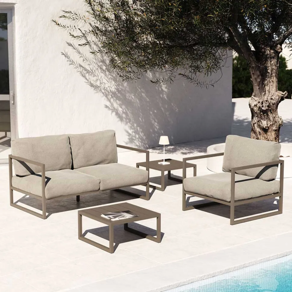 2er Sofa in Hellgrau & Dunkelgrün - Yasmel