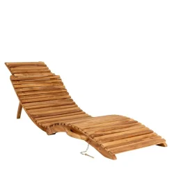 Ergonomische Gartenliege aus Teak Massivholz - Senvelita