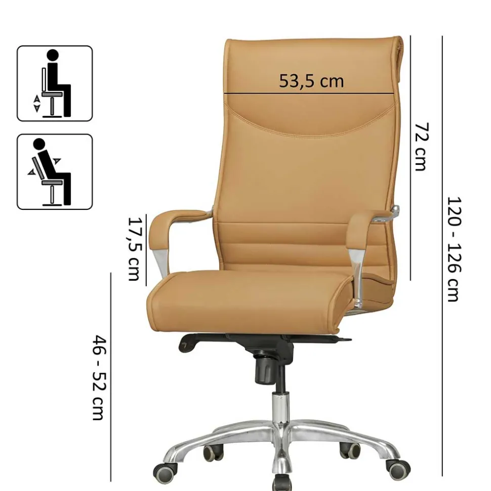 Ergonomischer Büro Drehstuhl in Beige - Henner