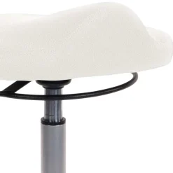 Ergonomischer Bürohocker in Weiß Kunstleder - Gorana