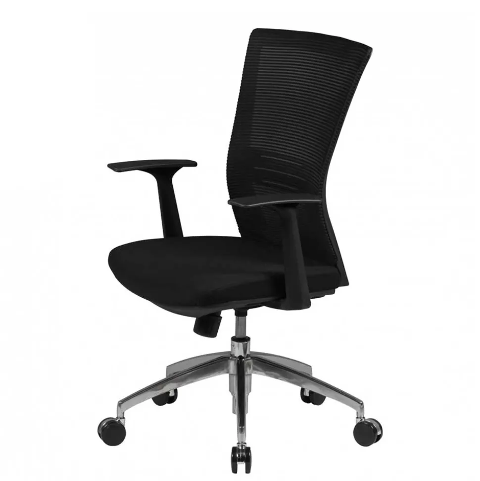 Ergonomischer Bürostuhl mit hoher Lehne in Schwarz - Delavidu