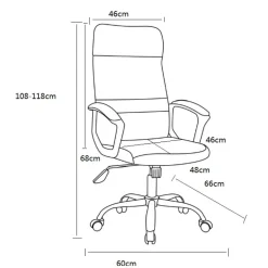 Ergonomischer Bürostuhl mit hoher Lehne & Armlehnen - Boldigano