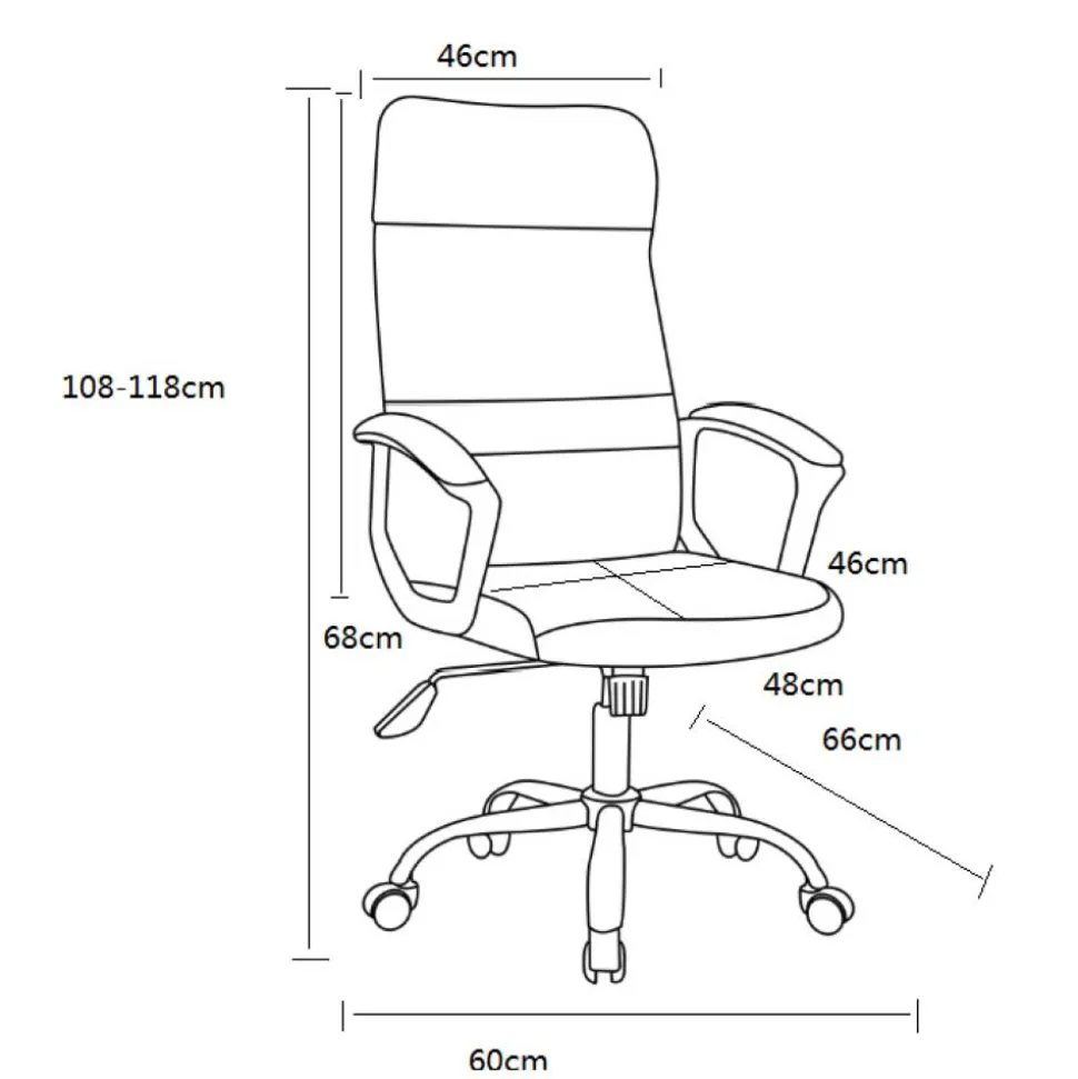 Ergonomischer Bürostuhl mit hoher Lehne & Armlehnen - Boldigano
