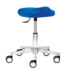 Ergonomischer Drehhocker in Blau Stoff - Olinendra