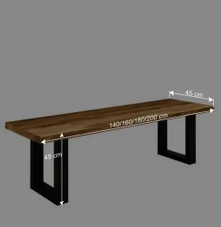 Essbank Manzey aus Wildeiche Massivholz