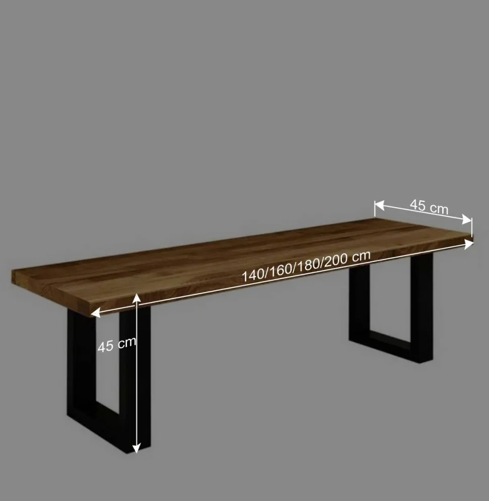 Essbank Manzey aus Wildeiche Massivholz