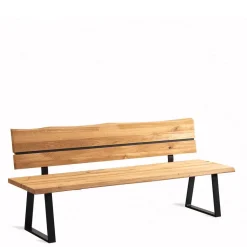 Essbank mit Lehne - Wildeiche Naturkante - Jessmine