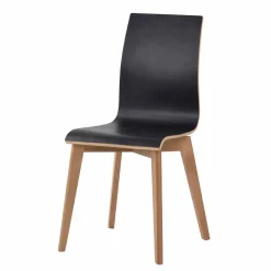 Essstuhl in Schwarz & Natur - Vulias (2er Set)