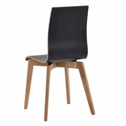 Essstuhl in Schwarz & Natur - Vulias (2er Set)