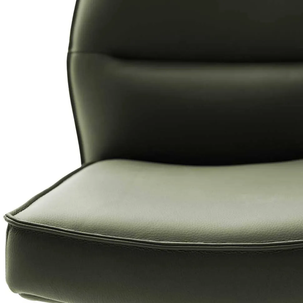 Essstuhl mit Lederbezug in Olivgrün - Contrada (2er Set)