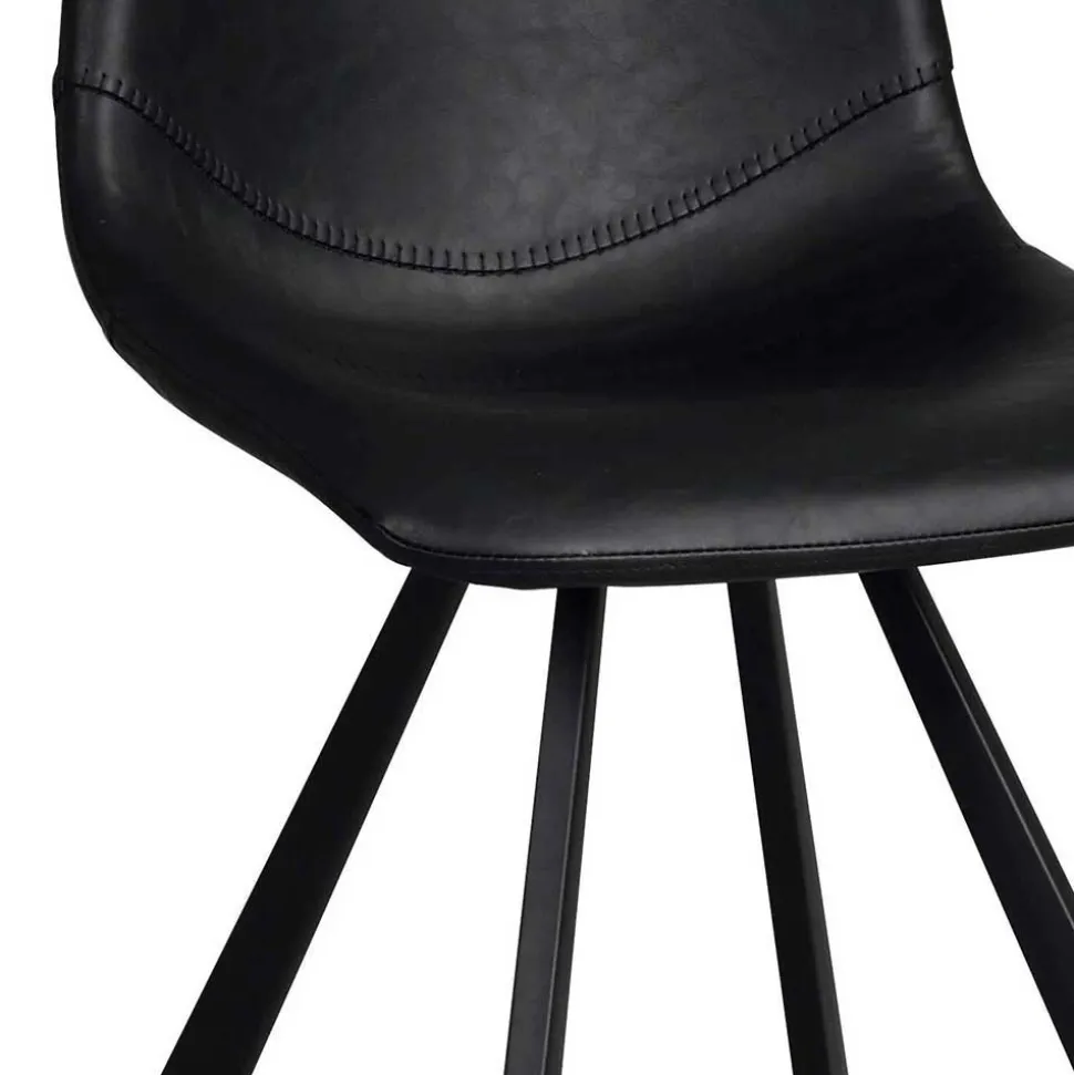 Esstisch & 6 schwarze Stühle - Flints (siebenteilig)