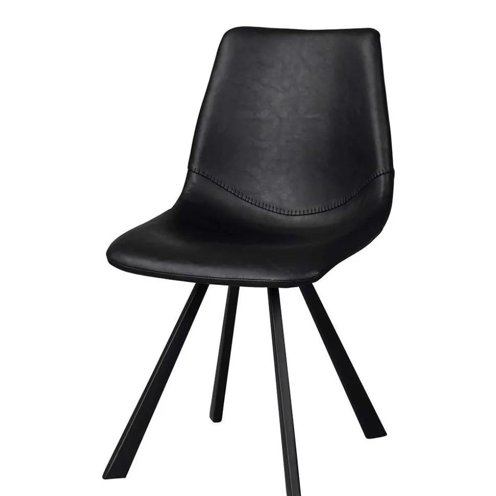 Esstisch & 6 schwarze Stühle - Flints (siebenteilig)