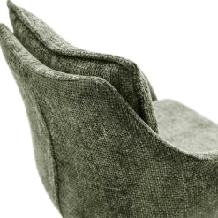 Esstisch Armlehnenstuhl in Oliv Grün und Edelstahl - Mint (2er Set)