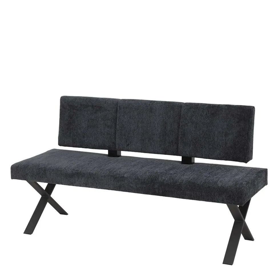 Esstisch Bank mit Rückenlehne in Anthrazit - Cramania