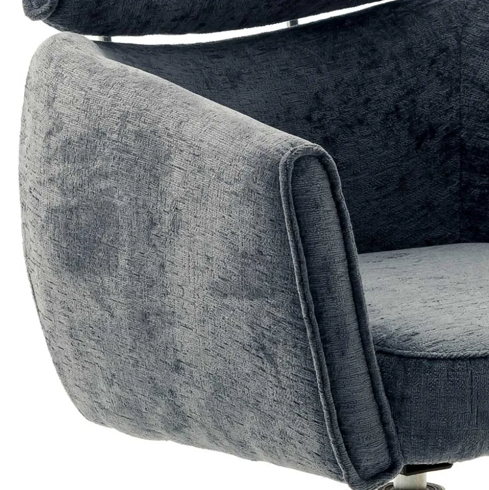 Esstisch Drehstuhl in Anthrazit Webstoffbezug - Turex (2er Set)