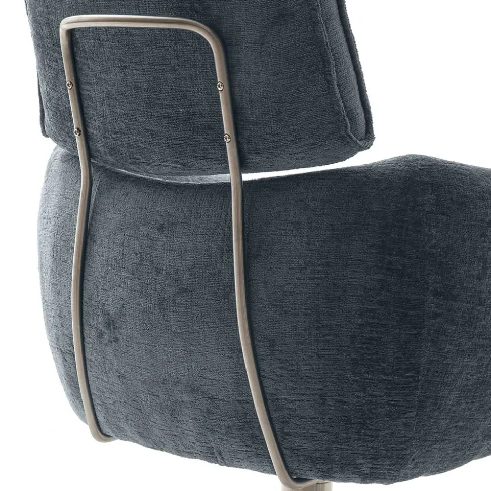 Esstisch Drehstuhl in Anthrazit Webstoffbezug - Turex (2er Set)