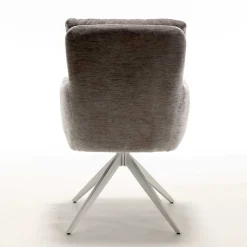 Esstisch Drehstuhl in Taupe und Weiß - Sarduna (2er Set)