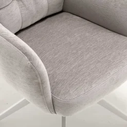 Esstisch Drehstuhl in Taupe und Weiß - Sarduna (2er Set)