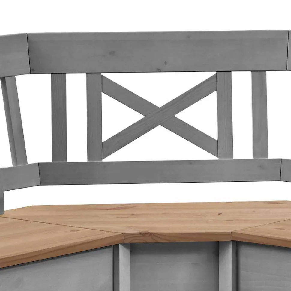 Esstisch Eckbank Jytte in Grau Kiefer massiv