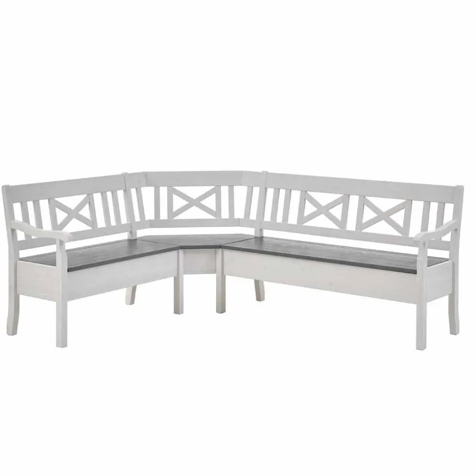 Esstisch Eckbank Yoan in Weiß Grau