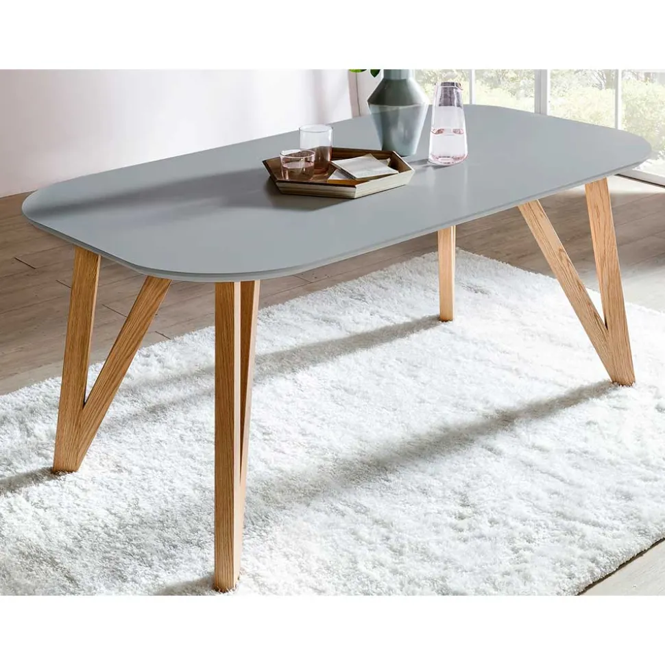 Esstisch Gruppe mit Samtstühlen - Odyssena (siebenteilig)