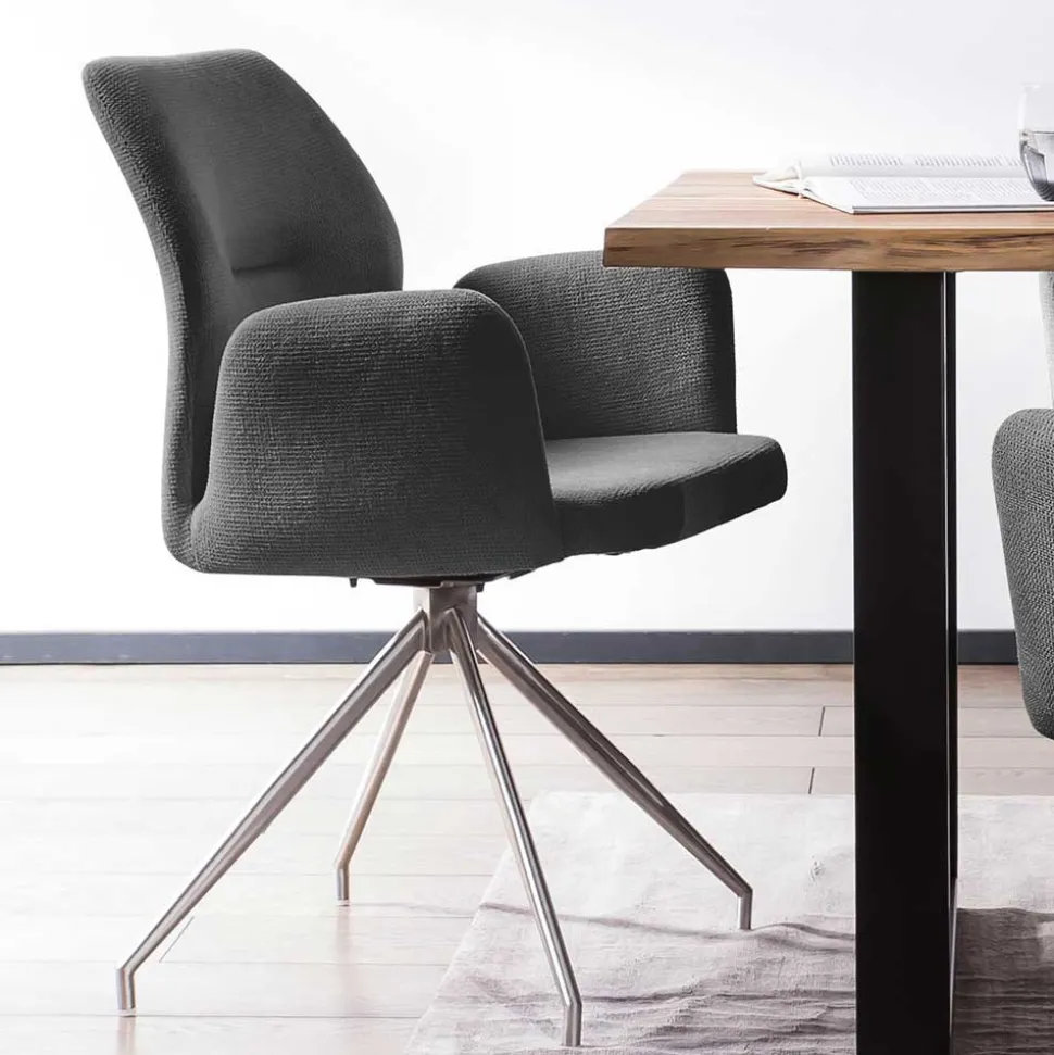 Esstisch mit Drehstühlen Set - Valbera (fünfteilig)