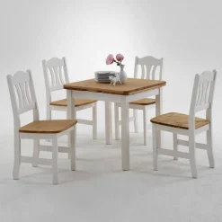 Esstisch mit Stühlen Vipe in Weiß (fünfteilig)