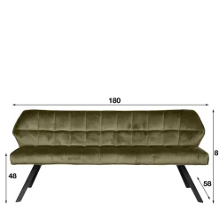 Esstisch Polsterbank in Oliv Grün Samt - Deway