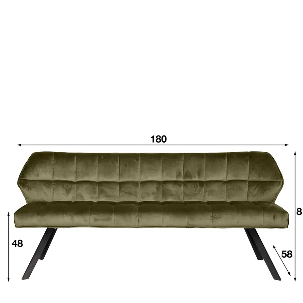 Esstisch Polsterbank in Oliv Grün Samt - Deway