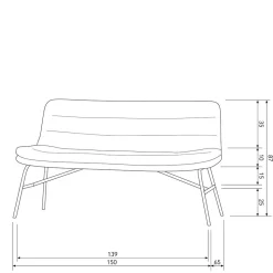 Esstisch Polsterbank in Offwhite Hellgrau - Utperio
