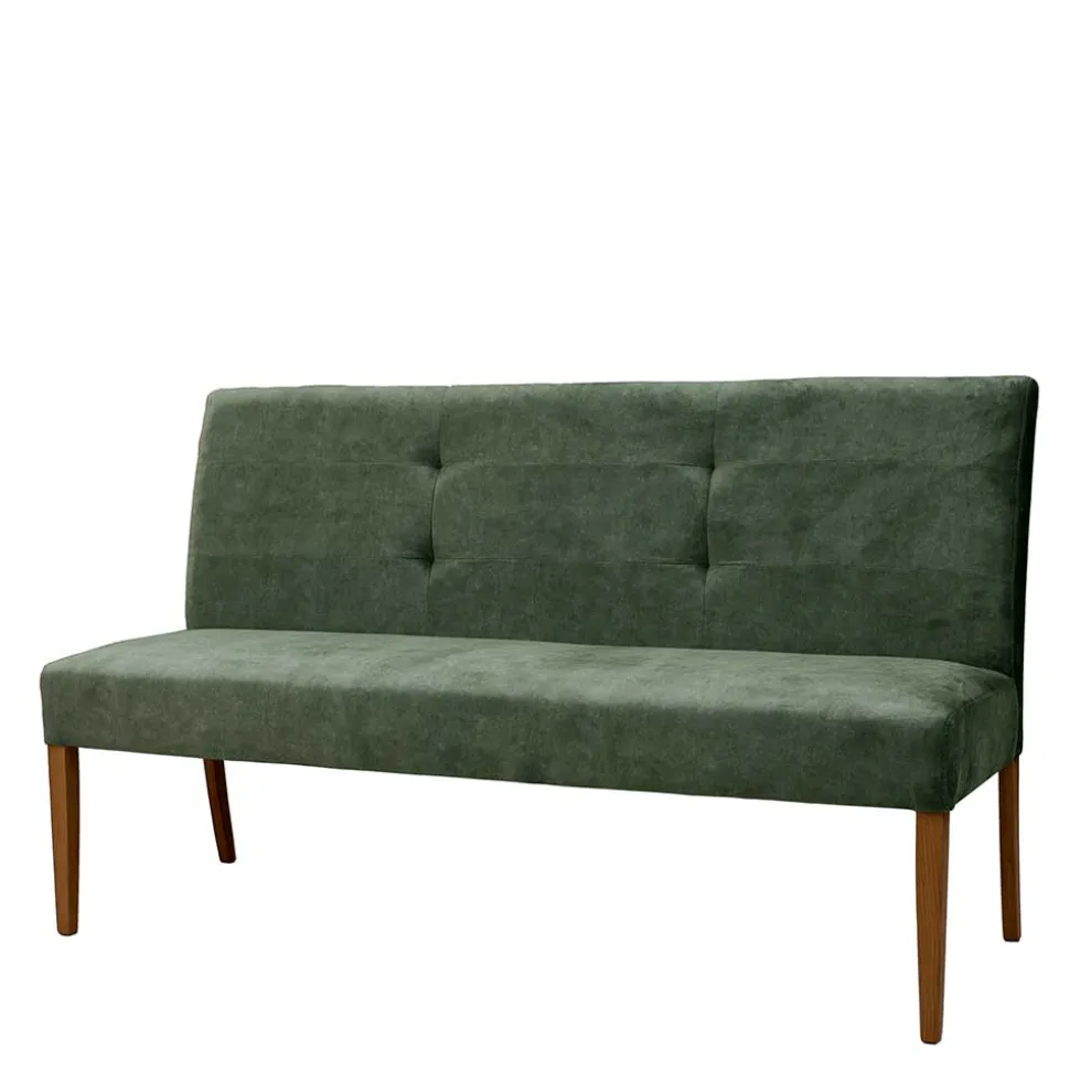 Esstisch Polsterbank mit Lehne in Graugrün - Boxton