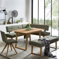 Esstisch Polsterbank mit Bügelgestell aus Holz - Vinalo