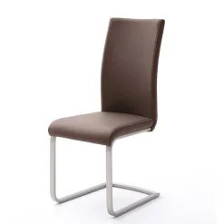 Esstisch Schwingstuhl in Braun Finca Kunstleder (4er Set)