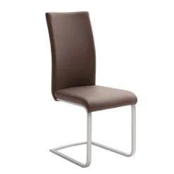 Esstisch Schwingstuhl in Braun Finca Kunstleder (4er Set)