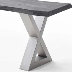 Esstisch Sitzbank in Akazie Grau mit Baumkante - Lorencia