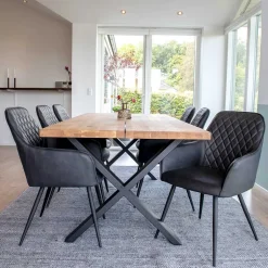 Esstisch Sitzgruppe aus Eiche - Yourney (siebenteilig)