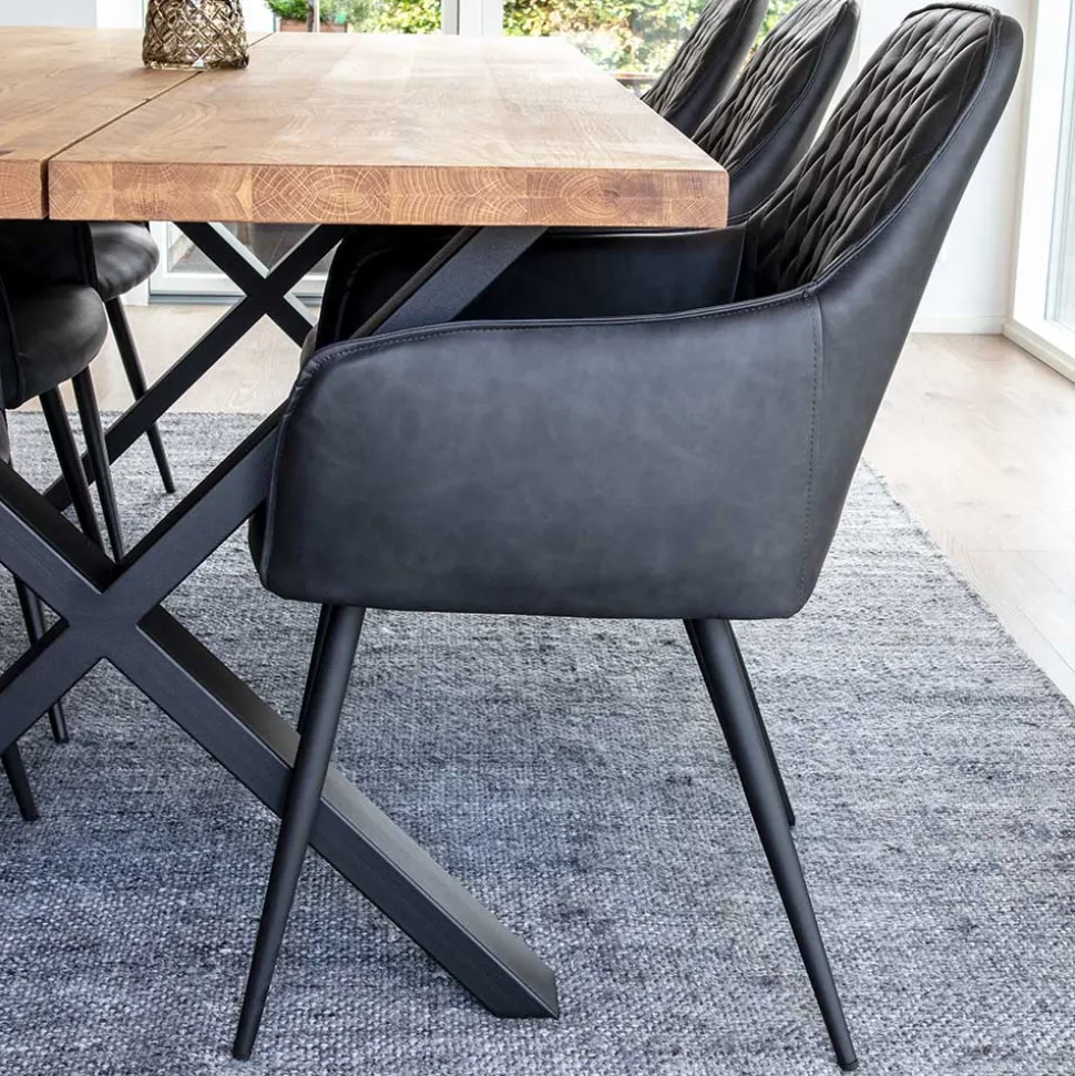 Esstisch Sitzgruppe aus Eiche - Yourney (siebenteilig)