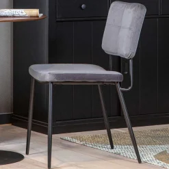 Esstisch Stühle in Samt Anthrazit - Mellevos (2er Set)