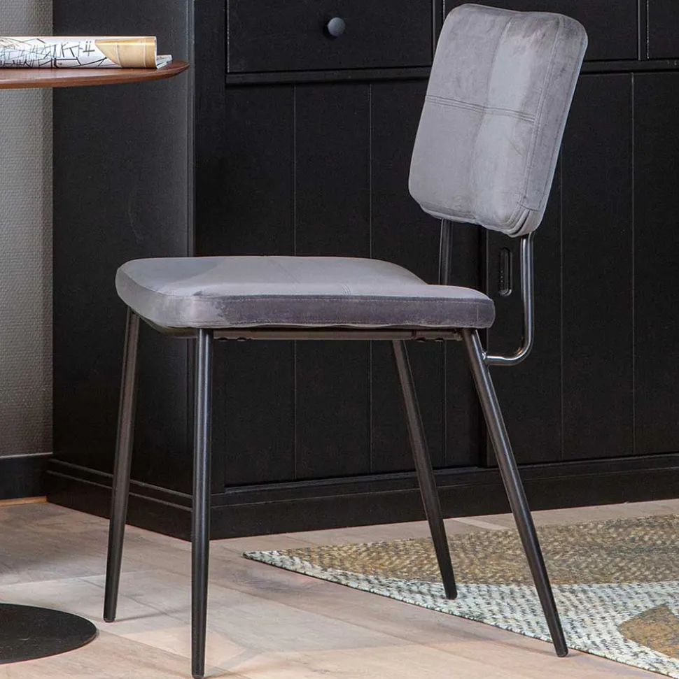 Esstisch Stühle in Samt Anthrazit - Mellevos (2er Set)