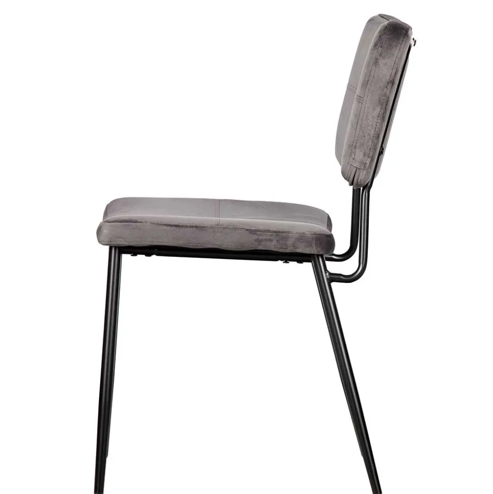 Esstisch Stühle in Samt Anthrazit - Mellevos (2er Set)