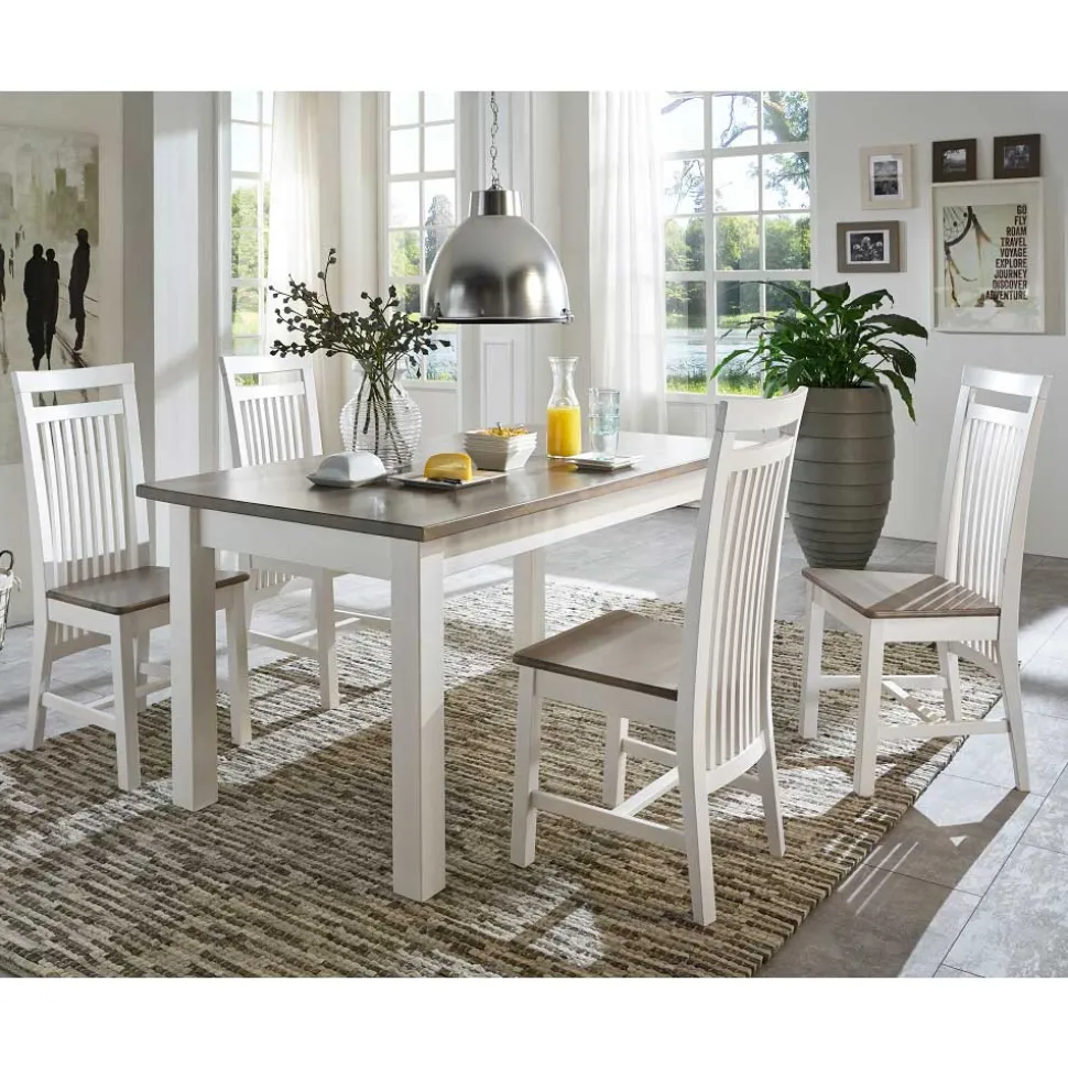 Esstischgruppe Ovidos im Landhausstil (fünfteilig)