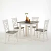 Esstischgruppe Yoan in Weiß Grau Landhaus (fünfteilig)