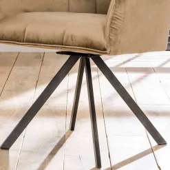 Esstischsessel aus Samt Beige - Zegovin (2er Set)