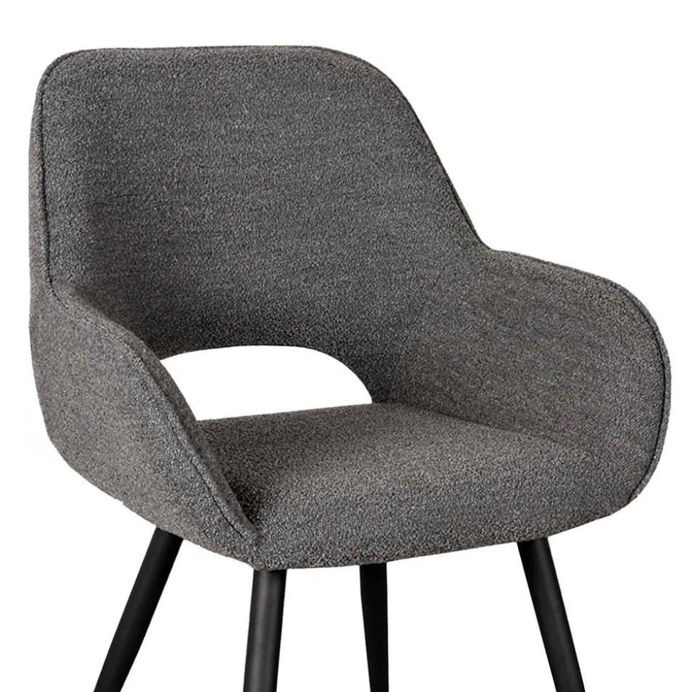 Esstisch-Sessel in Grau Boucle - Regison (2er Set)