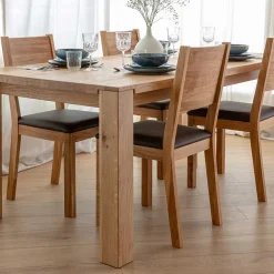 Esstischstuhl aus Wildeiche mit Kunstleder Sitz - Ernestan