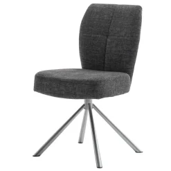 Esstischstuhl mit Federkern in Anthrazit - Marile (2er Set)