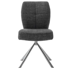 Esstischstuhl mit Federkern in Anthrazit - Marile (2er Set)