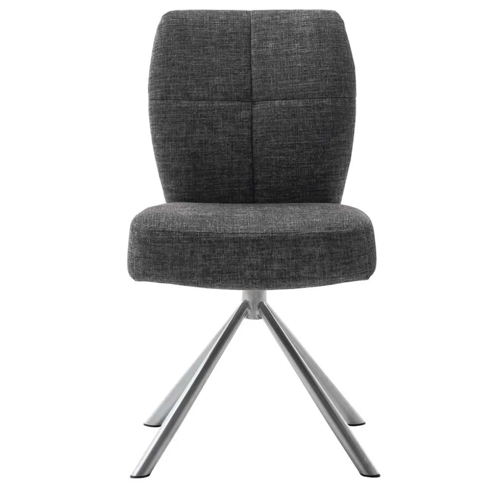 Esstischstuhl mit Federkern in Anthrazit - Marile (2er Set)